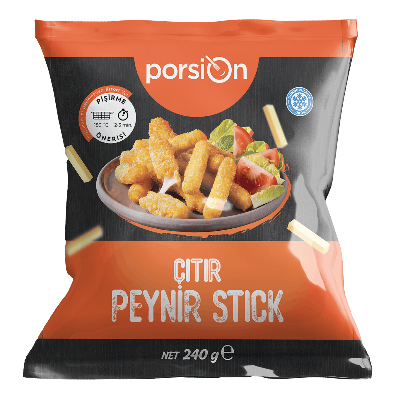 Dondurulmuş Çıtır Kaplamalı Peynir Stick